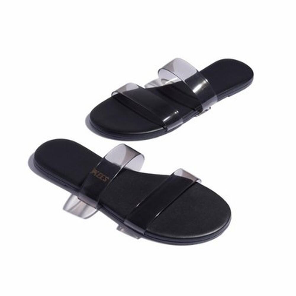 TKEES Alexa Clears Sandals Slides - Women's Size US 8 Black